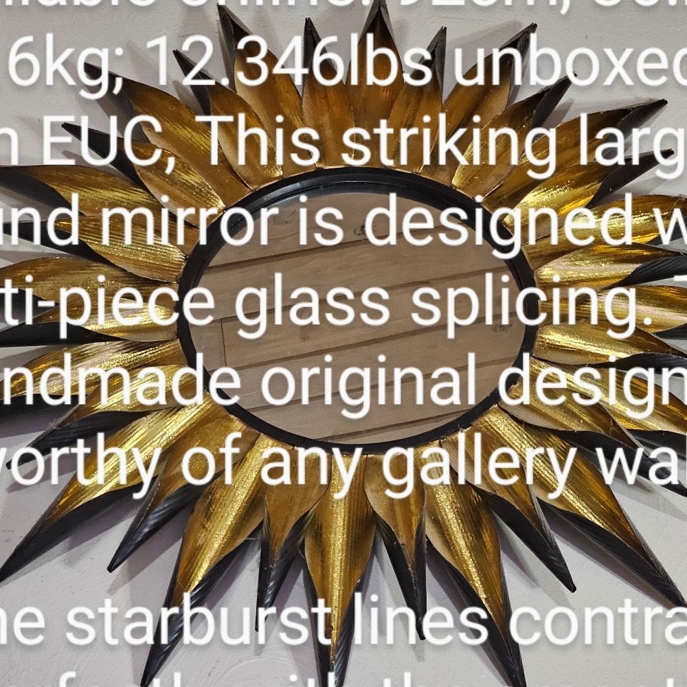 Large Vintage Sunburst Mirror